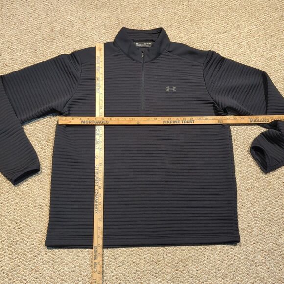 Under Armour Tips Daytona ColdGear 1/4 Zip Pullover Jacket Mens XL Black Loose - Picture 2 of 6